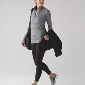 Ω Lululemon Rest Less 1/4 Zip Long Sleeve Pullover Gray Design Women’s Size L